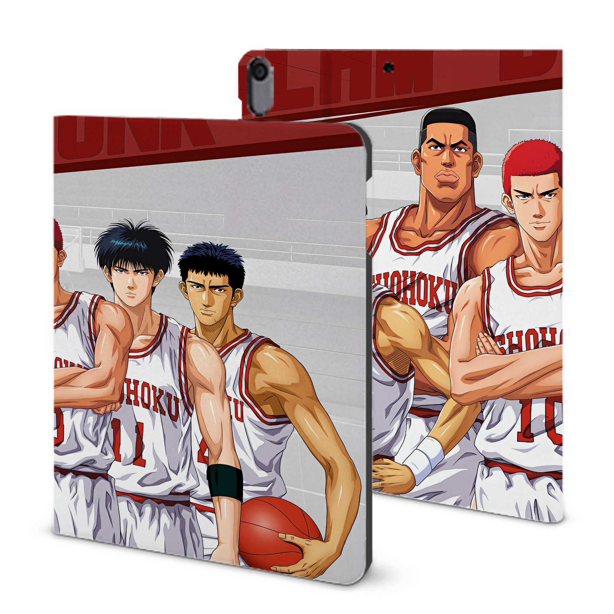 （画像用） SLAM DUNK／スラムダンク IPad ケース ブック型 PUレザー TPU 耐衝撃 軽量 薄型 ペン収納なし 全面保護 IPad 各モデル対応